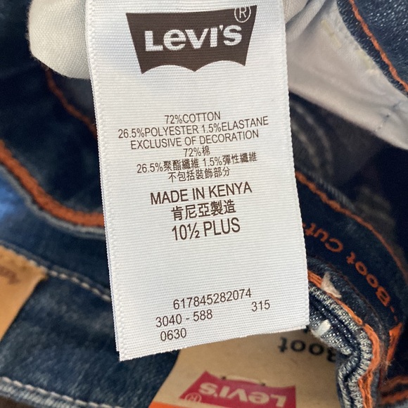 Levi's Bootcut Jeans Girls 10 1/2 Plus Stretch Blue Dark Wash - Picture 11 of 12
